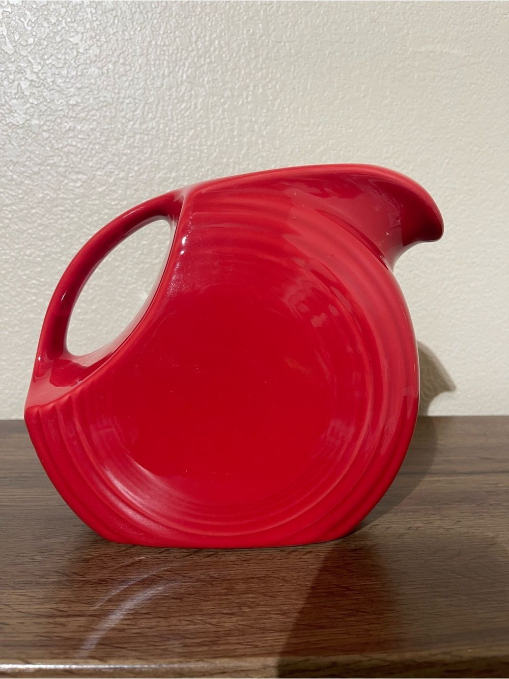 Fiesta Red Disc Pitcher Vase - Picture 3 of 8